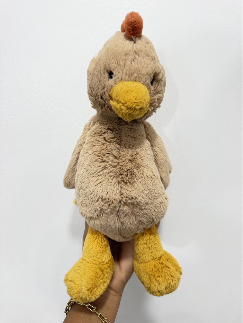 Jellycat Tan Bashful Rooster Chicken Plush Stuffed Animal Medium 12" Retired.